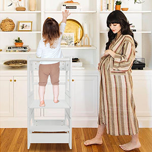 ECOMEX Toddler Standing Tower for Kitchen, Step Stool for Kid's Adjustable Height Learning Stool, Removable Anti-Drop Safety 
