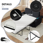 Orisfur Pull Out Sofa Bed Loveseat Sleeper with Twin Size Memory Foam Mattress & USB Ports, Black Linen - Grand Goldman Shop