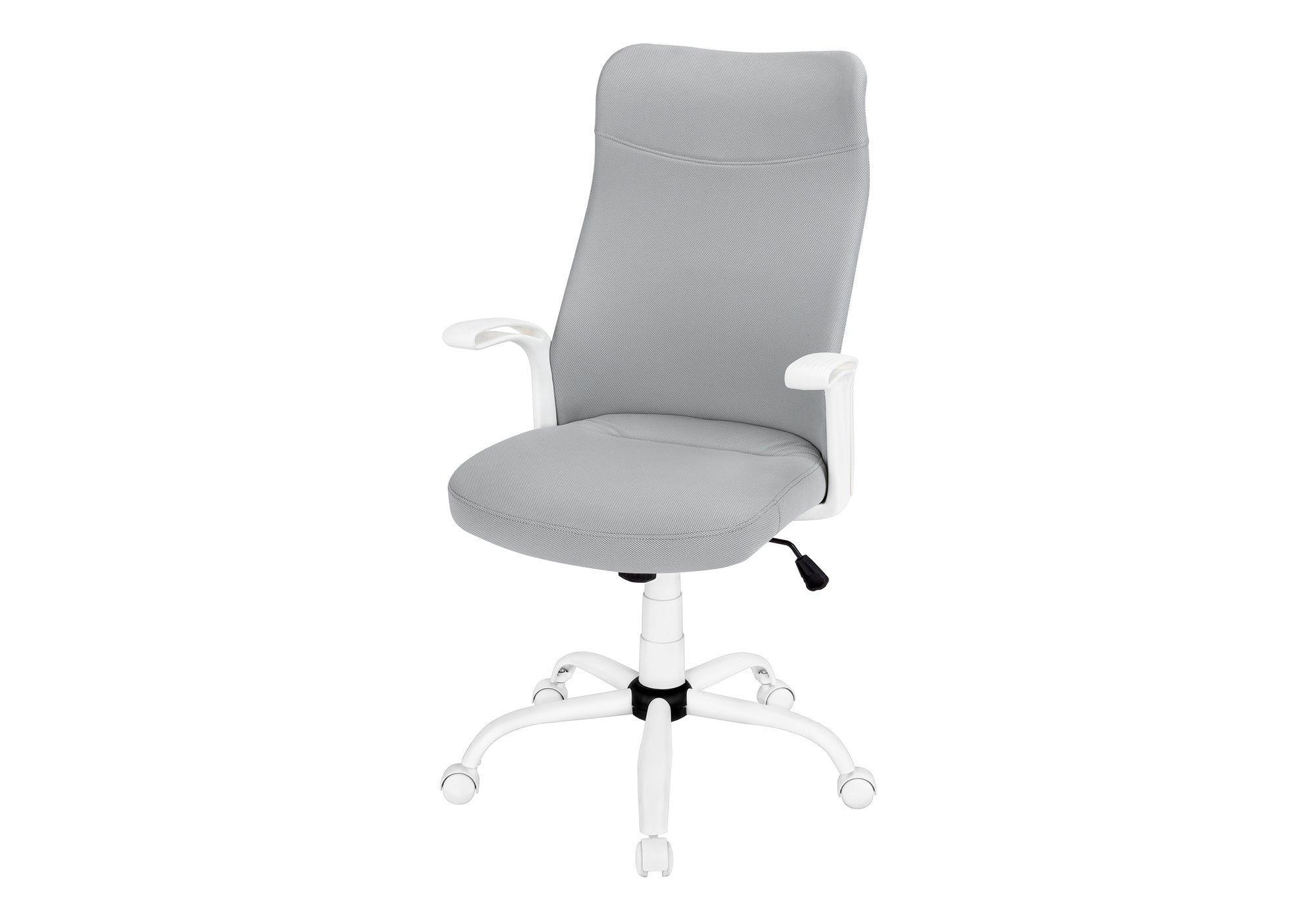 Office Chair, Adjustable Height, Swivel, Ergonomic, Armrests, Computer Desk, Work, Grey Mesh, White Metal, Contemporary, Mode