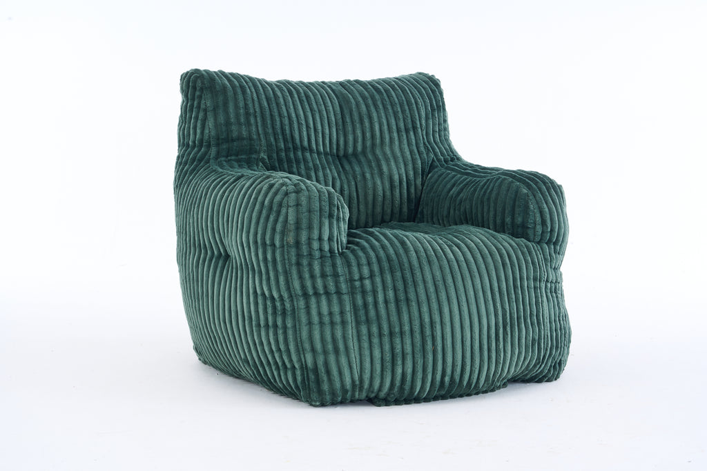 010-Soft Fluffy Corduroy Fabric Bean Bag Chair Filled With Memory Sponge,Green - Grand Goldman Shop