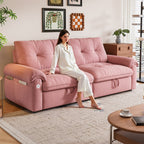 W3820S00026, a 77-inch convertible sofa bed, and a 2-in-1 piece suitable for both sitting and lying. Made of cloud-like fabric, it is applicable to living rooms, bedrooms and apart - Grand Goldman Shop