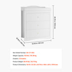 Changing Table Dresser Baby Diaper Change Station with 3 Drawers White | Premium Home Decor - Grand Goldman