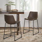 Vintage Style Brown 24-Inch Counter Stool (Set of 2) - Grand Goldman Shop