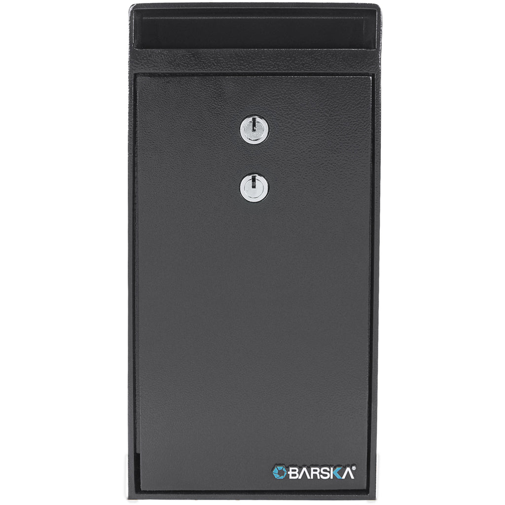 Black Steel Dual Key Depository Safe with Anti-Theft Design and Mounting Hardware, 0.27 Cu Ft | Premium Home Decor - Grand Go