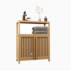 Large Capacity Bamboo Storage Cabinet Furniture for Bathroom Living Room Bathroom Bamboo Storage Cabinet With Shelves - Grand Goldman Shop