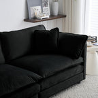 Chenille Fabric Ottomans Footrest to Combine with 2 Seater Sofa, 3 Seater Sofa and 4 Seater Sofa, Black Chenille - Grand Goldman Shop