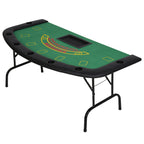 Soozier Poker Table Foldable, 72' Blackjack Table for 7 Players with Chip & Cup Holder, Green Felt - Grand Goldman