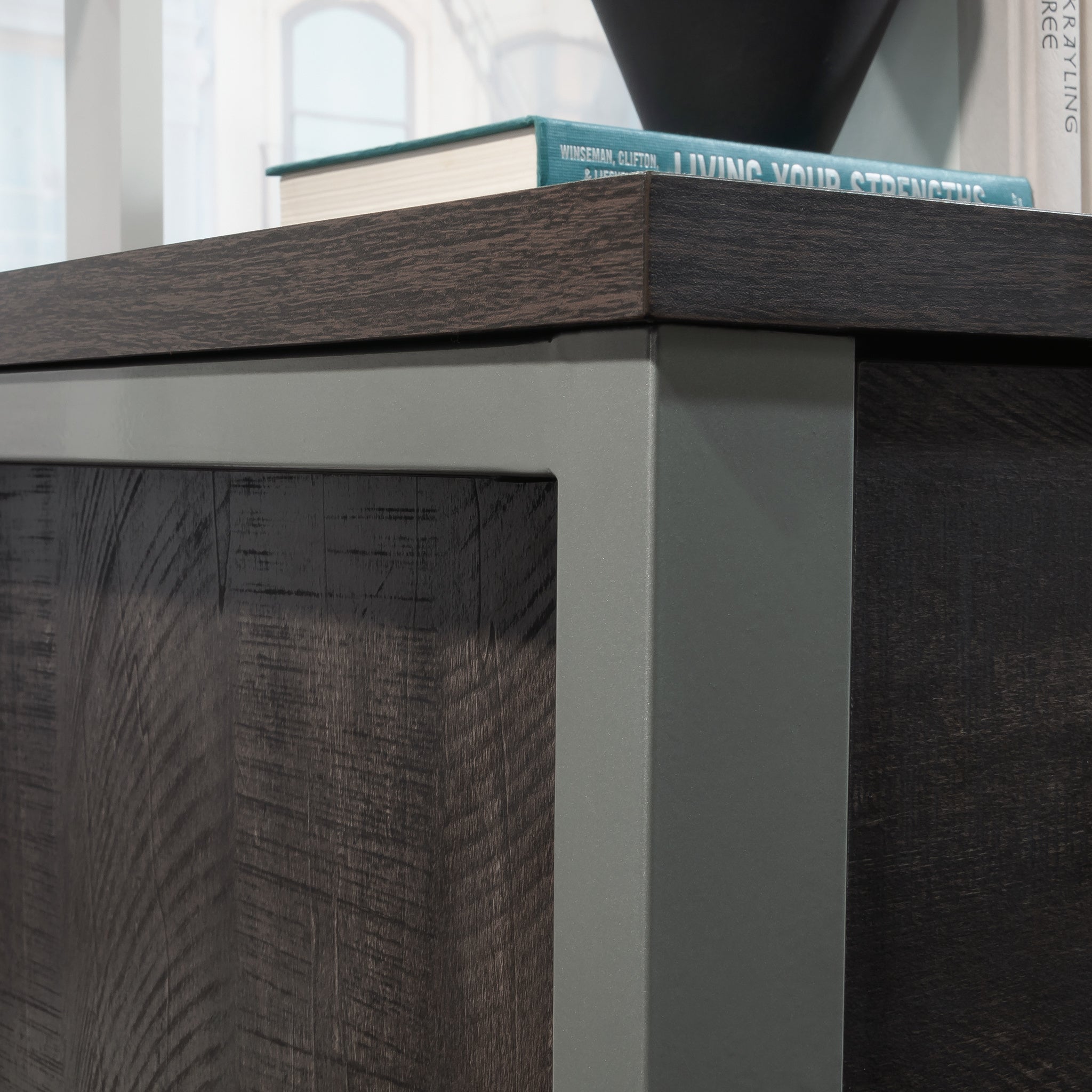 Lateral File with Two Drawers, Dark Brown finish - Grand Goldman