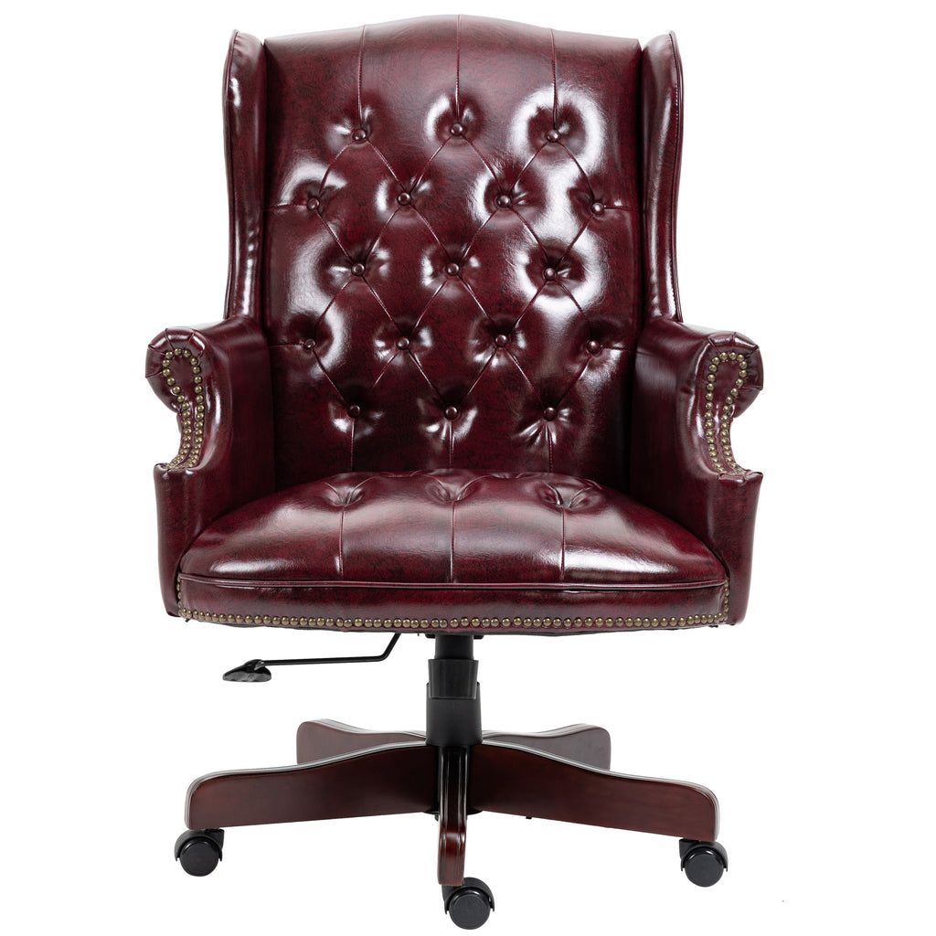 Executive Office Chair  Comfortable Desk Chair - Ergonomic Design - Thick Padded Seat and Backrest - PU Leather Desk Chair wi
