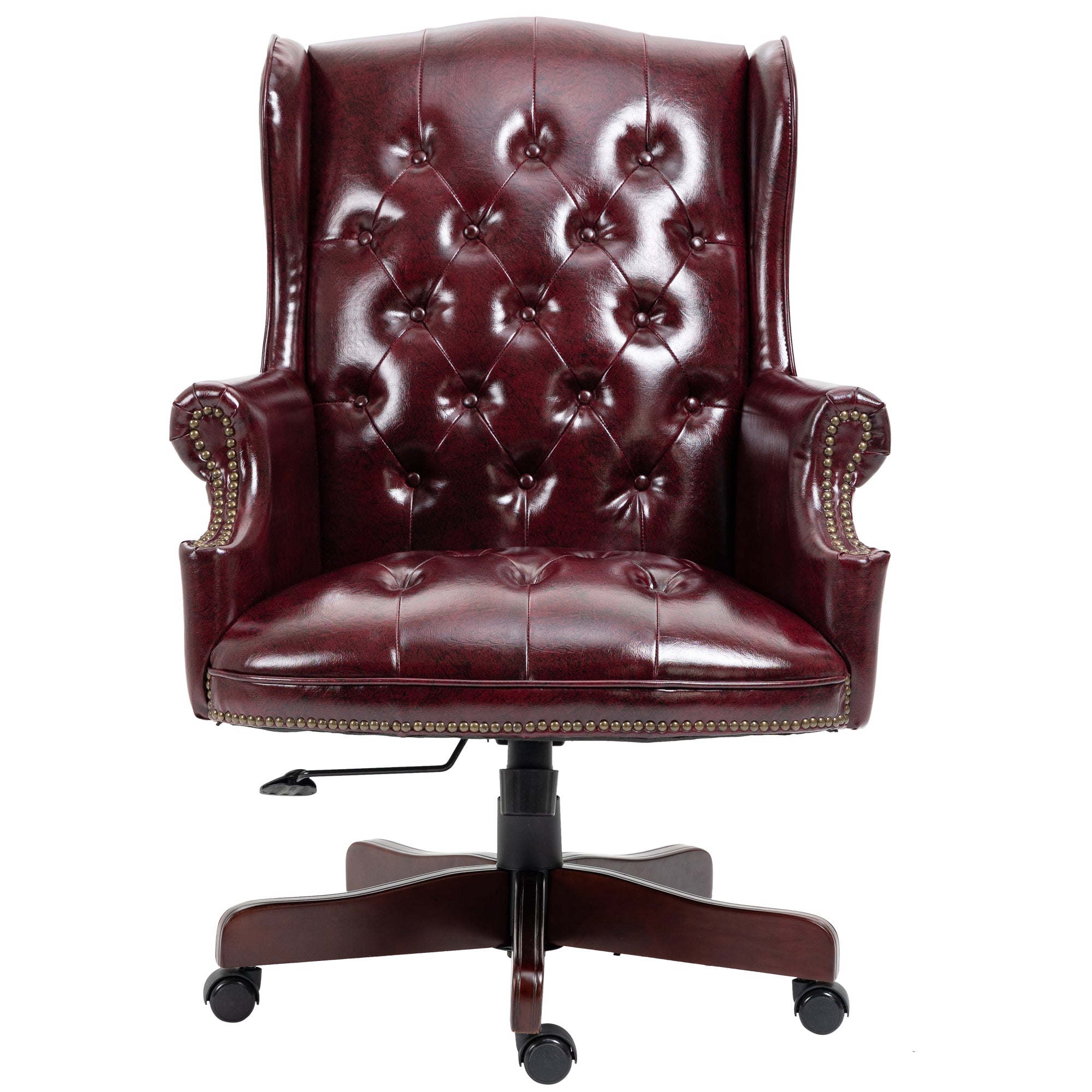 Executive Office Chair  Comfortable Desk Chair - Ergonomic Design - Thick Padded Seat and Backrest - PU Leather Desk Chair wi