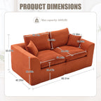 UNITED WE WIN Modular Sectional Sofa Cloud Couch,Comfy Cloud Modern Sofa,2 Seater with Cushion Covers Removable Furniture for Living Room Bedroom Apartments Dorms,No Assembly Required - Grand Goldman Shop