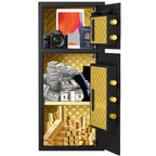 Large Double-door Coin-operated Safe,Digital Security Safe with Fireproof and Waterproof Bag,7.0 Cubic Feet Safe Box with Hid