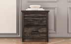 4PCS Bedroom Sets, Wooden Queen Size Bed Frame with Storage Headboard and Charging Station, 2 Nightstands with 2 Drawers, 1 Dresser with 5 Drawers, Antique Gray - Grand Goldman Shop