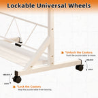 (WHITE) Wooden 1500 Piece Puzzle Table with Drawer, 35'*27.17' Adjustable Puzzle Table, 360° Tilting Puzzle Table with Legs a
