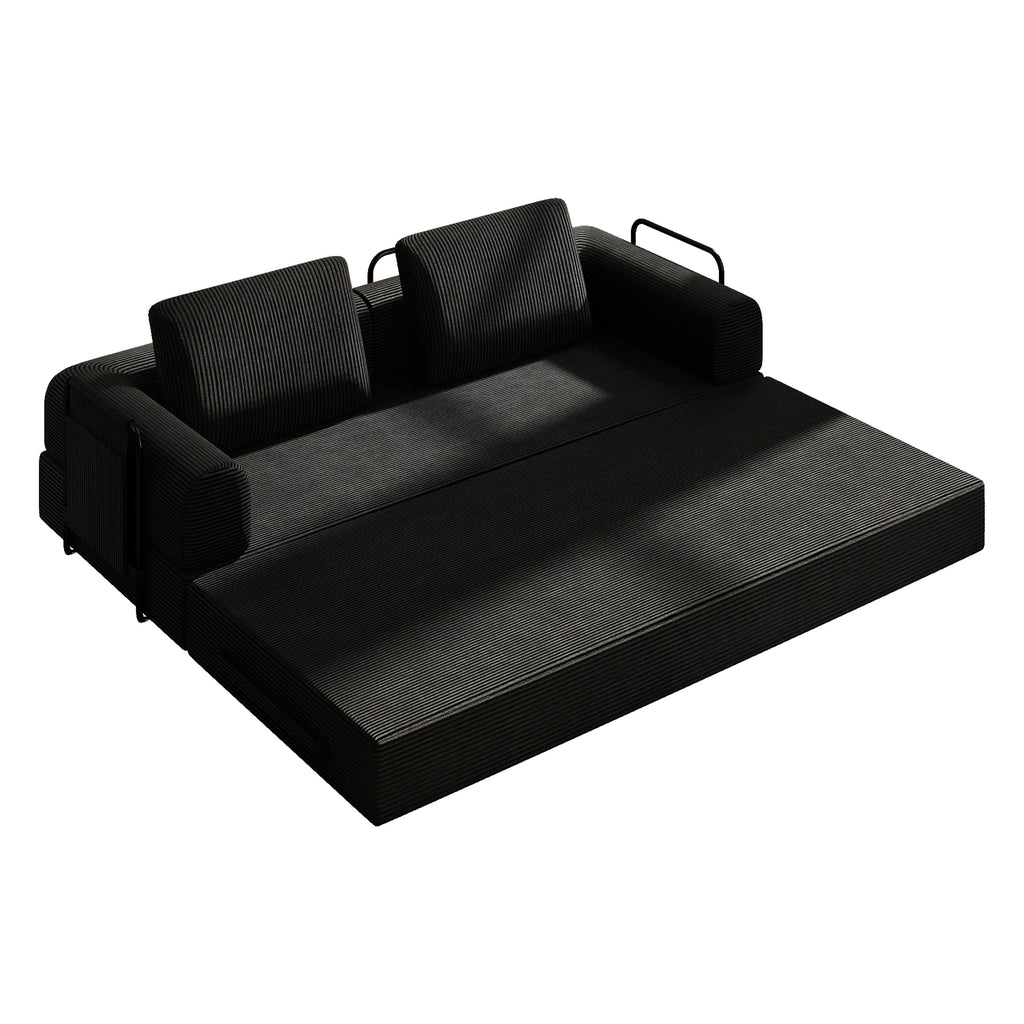 78 Inch Convertible Sleeper Sofa Bed, Futon Boneless Couch Lounge Loveseat with Pull Out Bed, No Assembly Required - Grand Goldman Shop
