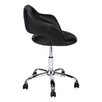 Office Chair, Adjustable Height, Swivel, Ergonomic, Armrests, Computer Desk, Work, Black Leather Look, Chrome Metal, Contempo
