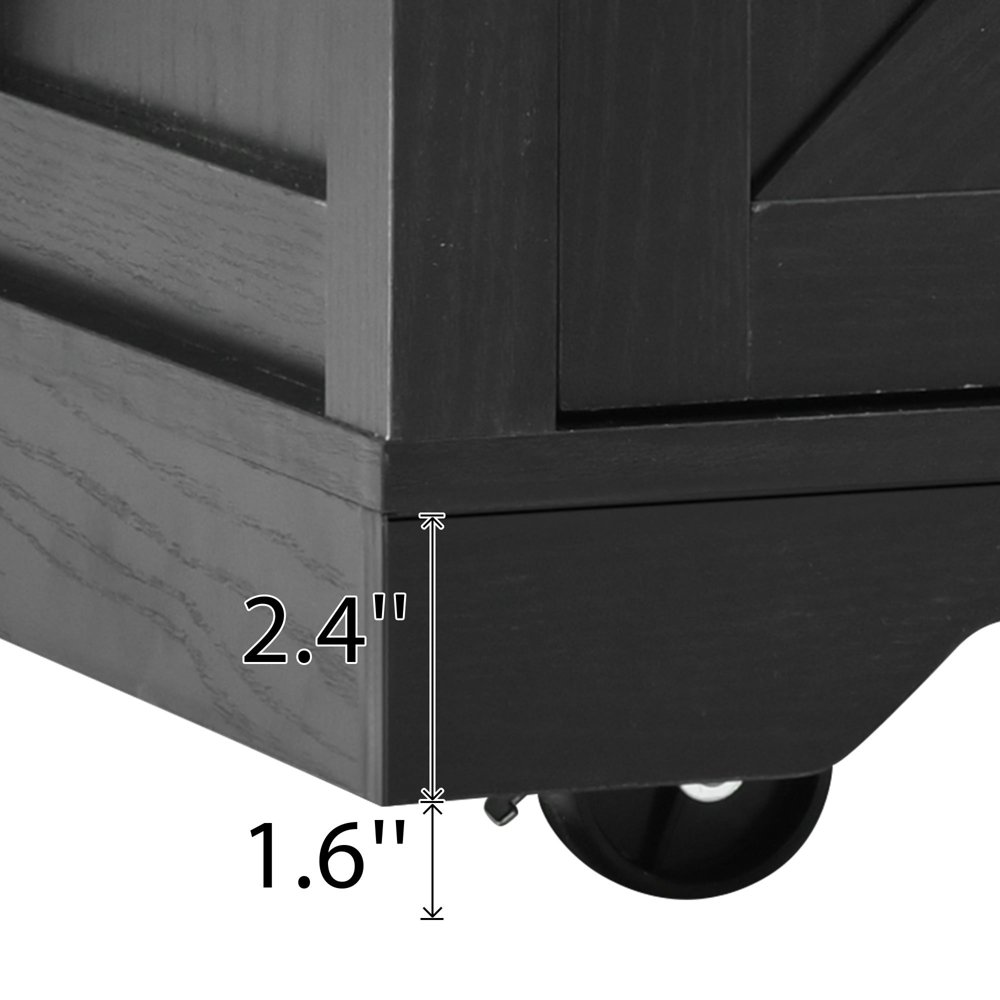 K&K 53.7' Farmhouse Kitchen Island with Power Outlet, 2 Sliding Barn Door Kitchen Storage Island with Drop Leaf, Spice Rack Rolling Kitchen Cart on Wheels, for Home, Kitchen and Dining Room, Black - Grand Goldman Shop