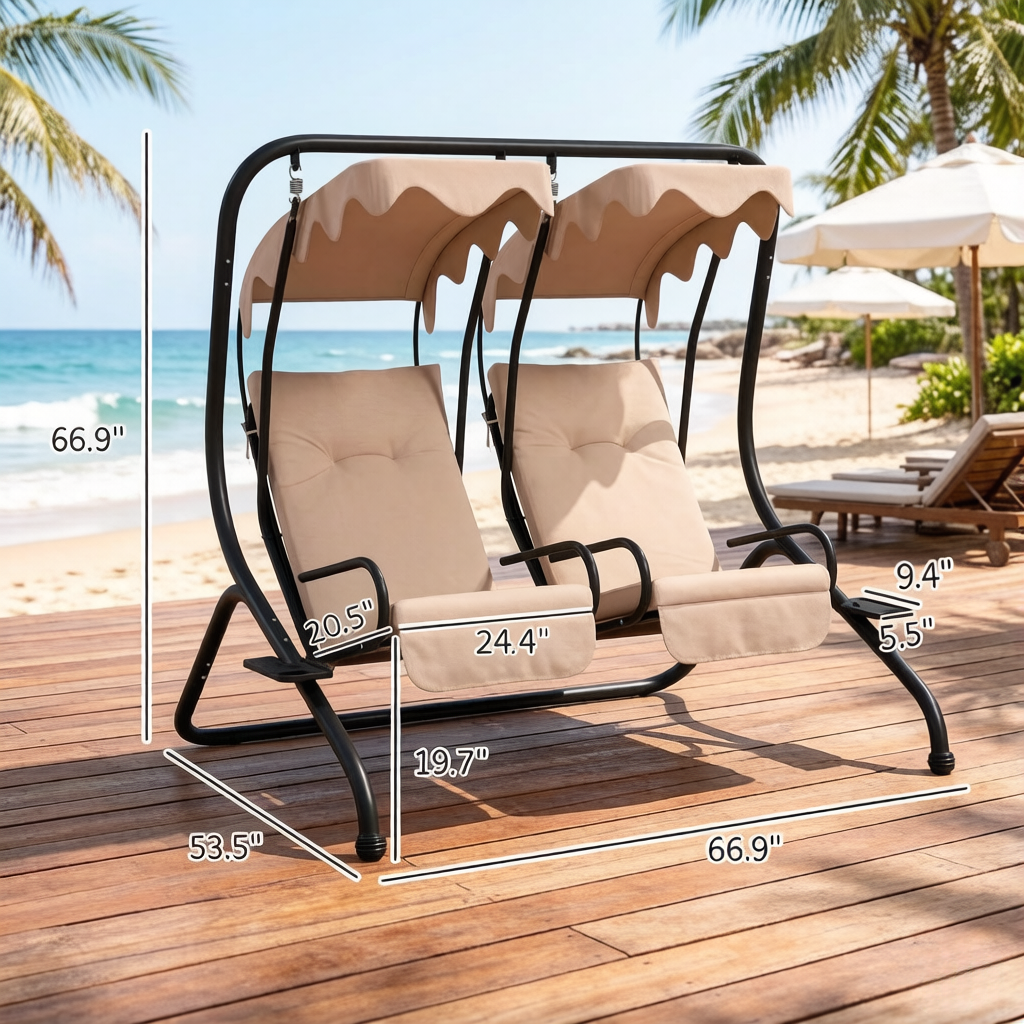 Garden Swing Chair,Outdoor Swing Chair,Two-Person Porch Swing Chair - Grand Goldman Shop