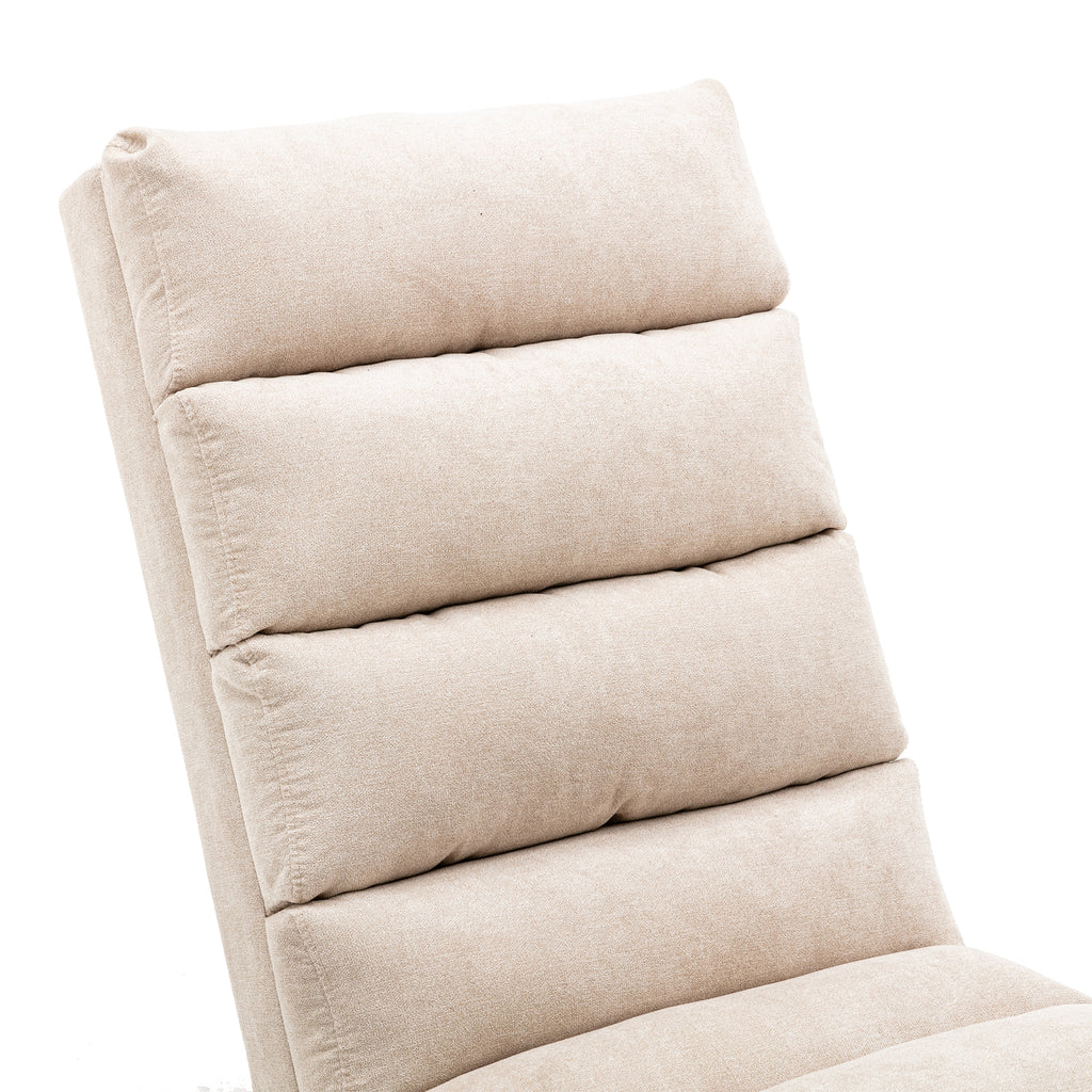 Linen Massage Chaise Lounge Indoor with Remote Control, Ergonomic Electric Massage Lounger in Beige - Grand Goldman Shop