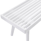 Larwich Solid Wood Slatted Bench, 41.30-Inch Long, White - Grand Goldman Shop