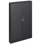 Black Metal Storage Cabinet with Locking Doors and Adjustable Shelf, Folding Filing Locker for Home Office, School, Garage, S