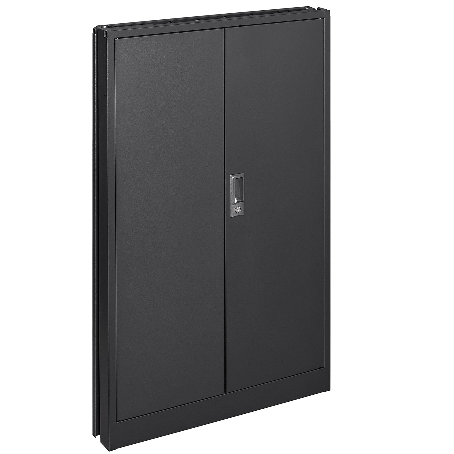Black Metal Storage Cabinet with Locking Doors and Adjustable Shelf, Folding Filing Locker for Home Office, School, Garage, S