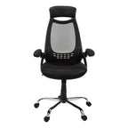 Contemporary Office Chair, Adjustable Height, Swivel, Ergonomic with Armrests, Black Mesh, Chrome Metal, Modern Design for Wo