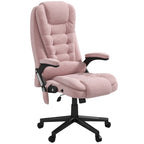 HOMCOM 6 Point Vibrating Massage Office Chair with Heat, Velvet High Back Executive Office Chair with Reclining Backrest, Pad