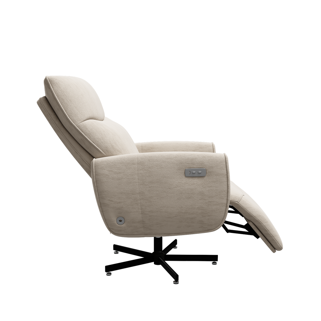 Power Swivel Recliner Chair, Electric Reclining with USB & Type-C Charging, 360° Swivel Velvet Upholstered Accent Chair, for 