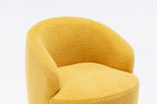 Teddy Fabric Swivel Accent Armchair Barrel Chair With Black Powder Coating Metal Ring,Yellow - Grand Goldman Shop