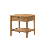 Vichy 2-Piece Rubberwood Corduroy Bedroom Set, Platform Bed with Nightstand, Queen - Grand Goldman Shop