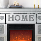 W 46' X D 12.6 X H 41 ' Acrylic diamond mirror fireplace cabinet, TV fireplace cabinet - Grand Goldman Shop
