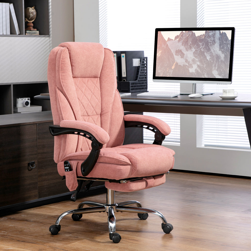 Vinsetto Massage Office Chair with Foot Rest, Executive Office Chair with 6 Vibration Point and Heat, Reclining Computer Chai