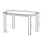 Modern Tempered Glass Dining Table with Black Metal Legs for Living Room or Kitchen - Grand Goldman Shop