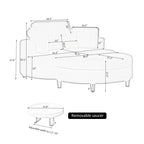 A 51-inch orange corduroy sofa with two throw pillows, a waist pillow and an extra tray is comfortable for a small apartment bedroom - Grand Goldman Shop