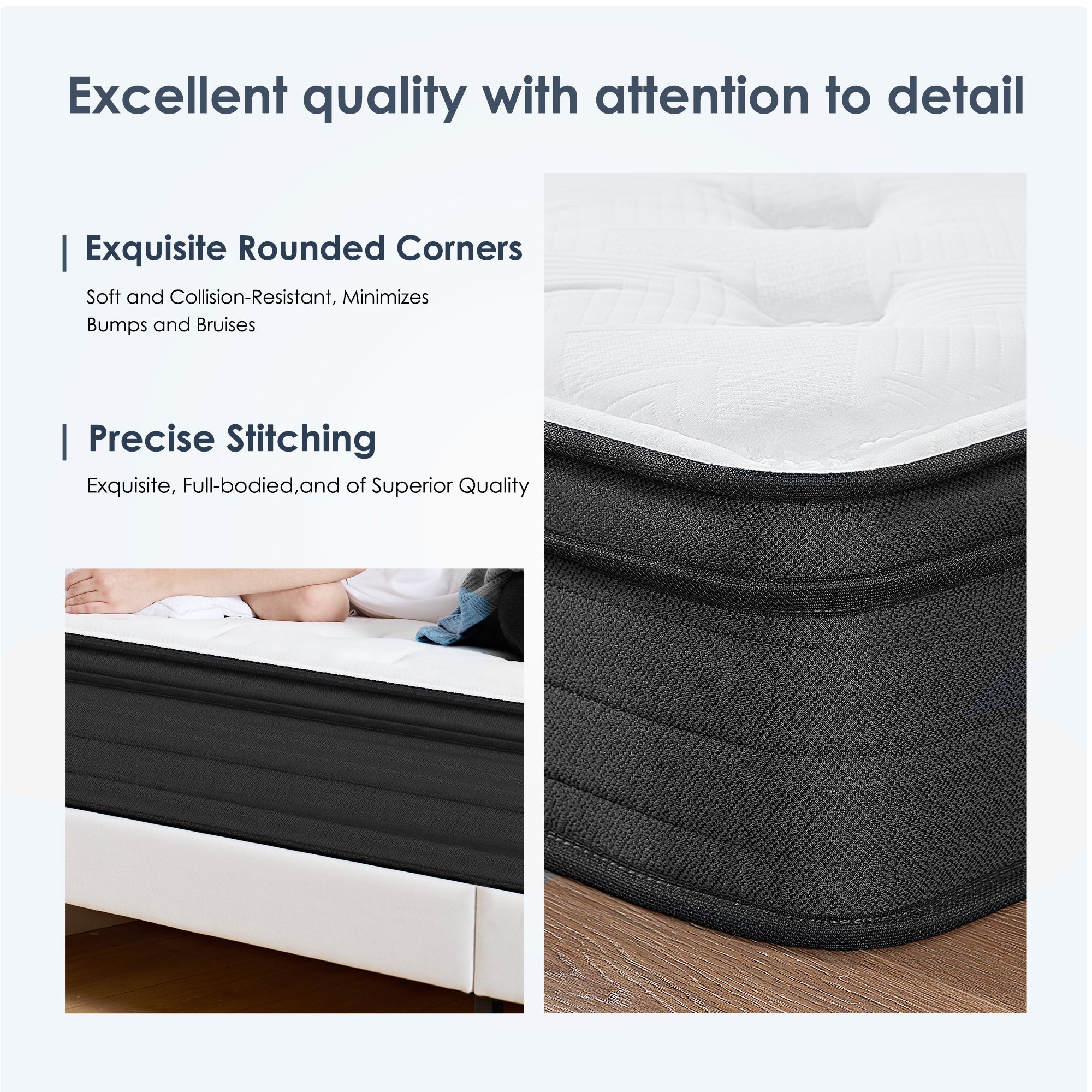 Queen Size Mattress,12 Inch Hybrid Mattress, Individually Pocketed Innerspring, Medium Firm - Grand Goldman Shop