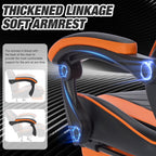 Gaming Chair with Footrest, Ergonomic Computer Chair with Headrest and Lumbar Support, Breathable Material Height Adjustable 