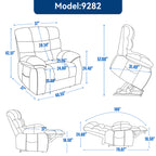 Lift Recliner Chair Heat Massage Dual Motor Infinite Position Up to 350 LBS Large Electric Power Lift Recliners with Power-Remote, Medium-firm and Heavy duty, Blue - Grand Goldman Shop