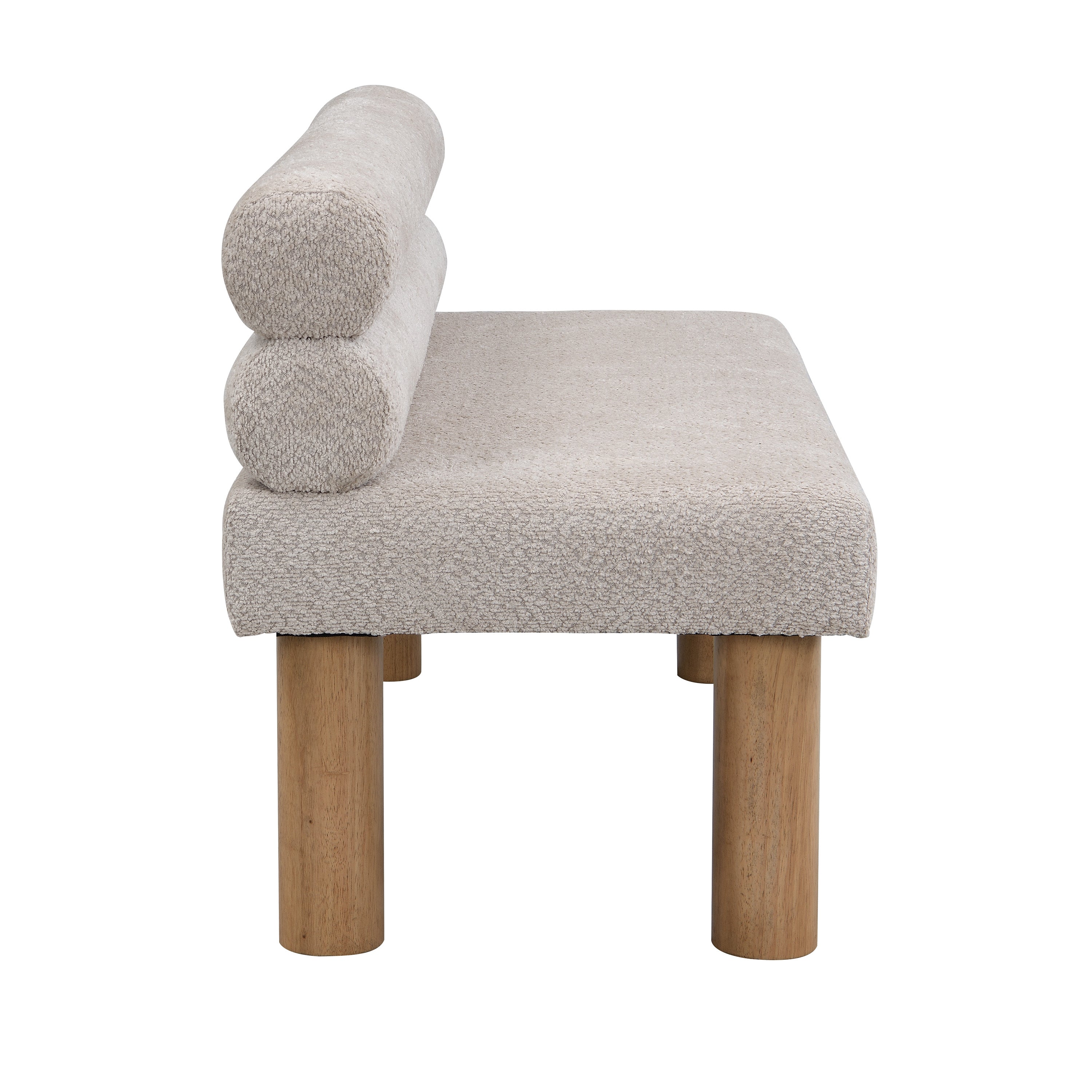 Upholstered Dining Bench, End of Bed, Entryway Bench, Ottoman for Dining Room, Bedroom, Living Room, Rubber Wood Leg 300 LBS Support, Light Grey - Grand Goldman Shop