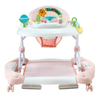 5-in-1 Baby Walker, Folding Baby Activity Center on Wheels, Height Adjustable Rocker Bouncer Walker with Comfortable High-Bac