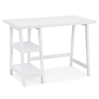 Redina Contemporary Wood Writing Desk with Storage, White - Grand Goldman