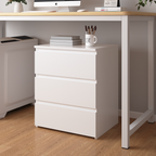 (Set of 2)3 Drawer Dresser, Small Dresser for Closet, Wooden White Nightstand for Bedroom, Chest of Drawers Side Table Storage Cabinet for Home Office , Each box Contains Two Side Tables - Grand Goldman Shop
