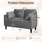 48' Soft Corduroy Loveseat Couch W/Soft Cushions,Side Storage Pocket,Sturdy Composite Board & Solid Wood Frame, High Rebound Sponge,Easy Assembly,Ideal for Living Room,Apartment,Dorm,Office. - Grand Goldman Shop