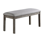 Gray Color Dining Bench Padded Seat 1pc Bench Kitchen Dining Room Wire-Brushed Finish - Grand Goldman Shop
