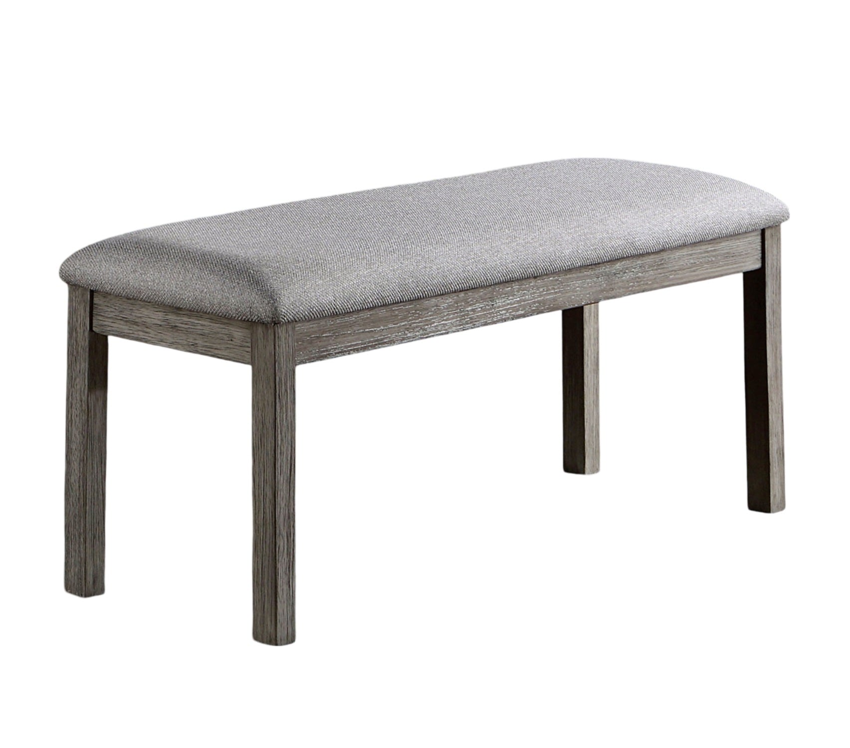 Gray Color Dining Bench Padded Seat 1pc Bench Kitchen Dining Room Wire-Brushed Finish - Grand Goldman Shop