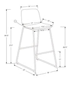 Office Chair, Bar Height, Standing, Computer Desk, Work, Grey Leather Look, Black Metal, Contemporary, Modern - Grand Goldman
