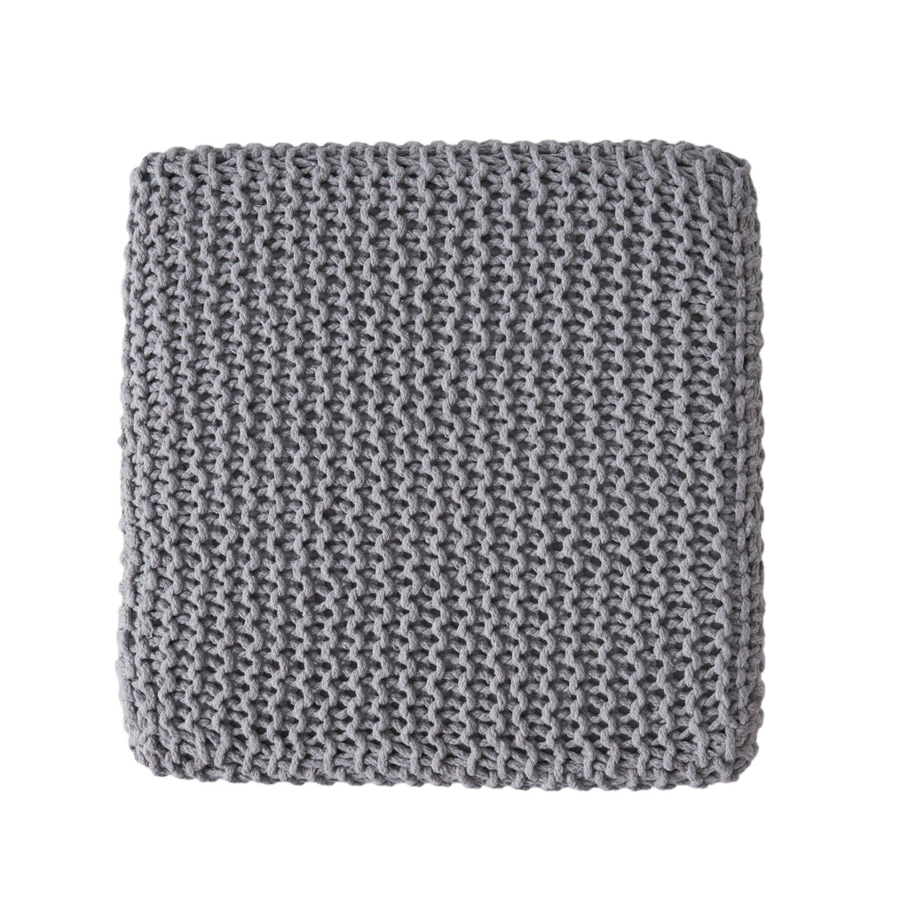 Chabani Indoor Modern Knitted Fabric Cube Pouf Ottoman - Grand Goldman Shop