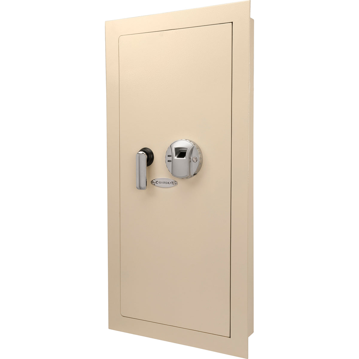 Biometric Wall Safe with 120-Fingerprint Module, Beige Steel, 0.82 Cubic Ft - Grand Goldman