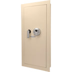 Biometric Wall Safe with 120-Fingerprint Module, Beige Steel, 0.82 Cubic Ft - Grand Goldman