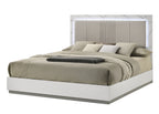 Mist Queen 4-Piece Set – Two-Tone High-Gloss Marble & Lacquer Finish with LED Lighting White - Grand Goldman Shop